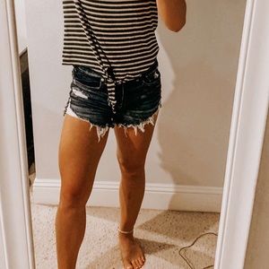 distressed denim shorts